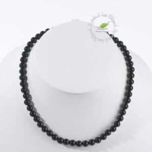 ONYX NOIR COLLIER BOULES 8 MM