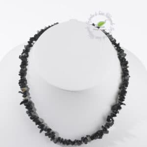 ONYX NOIR COLLIER PIERRES POLIES