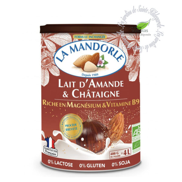 Lait d'amande et châtaigne. Poids net 400g.