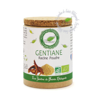 racine de gentiane bio moulue, pot de 50g, recommandé par sainte Hildegarde de Bingen