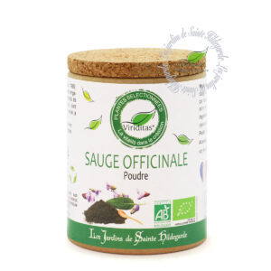 sauge officinale bio moulue, pot de 40g, recommandé par sainte Hildegarde de Bingen