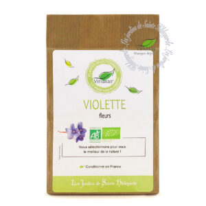 fleurs de violettes bio séchées, sachet de 30g, recommandé par sainte Hildegarde de Bingen