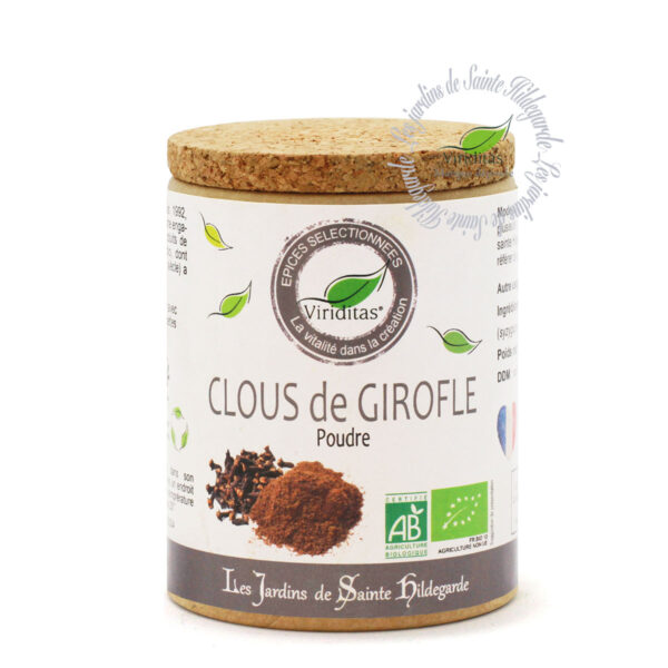 clous de girofle bio moulu, pot de 50g, recommandé par sainte Hildegarde de Bingen